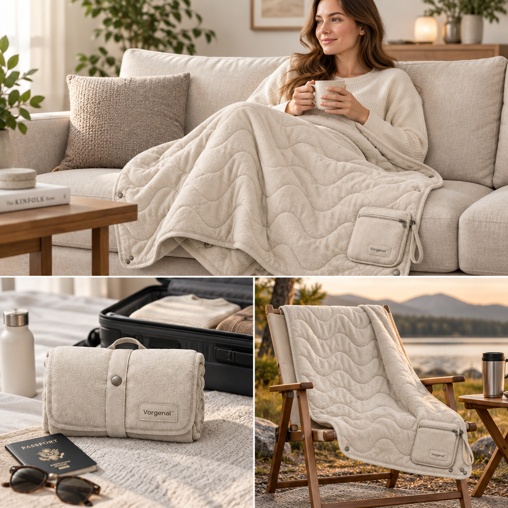 Vorqenal™ Portable Foldable Travel Blanket main image 02